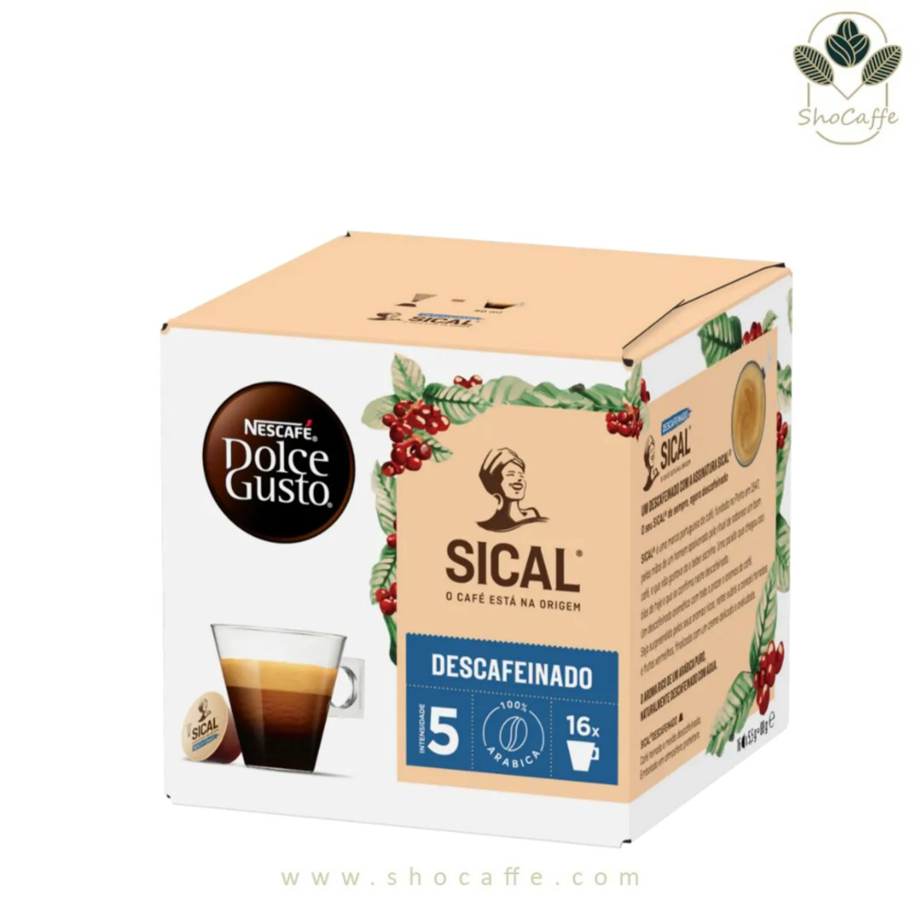 کپسول قهوه دولچه گوستو مدل اسپرسو سیکال بدون کافئین Sical Descaffeinado